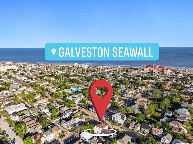2102 Avenue N Ave N, Galveston, TX 77550 - drone / aerial view featuring a water view