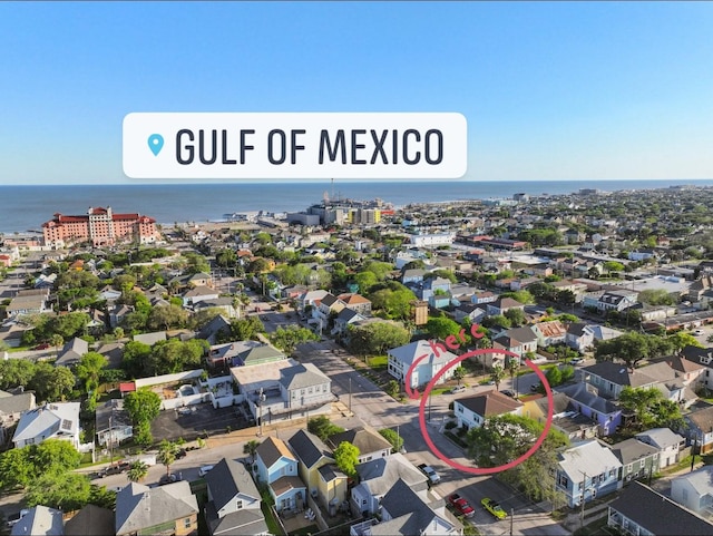 2102 Avenue N Ave N, Galveston, TX 77550 - bird's eye view with a water view
