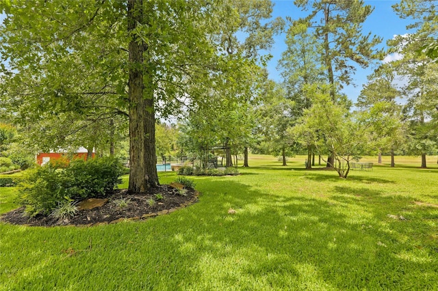 33922 High Point Dr, Magnolia, TX 77355 - view of grassy yard with view of wooded area