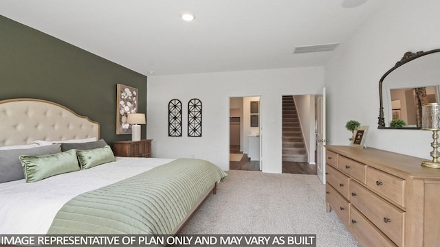 bedroom with visible vents