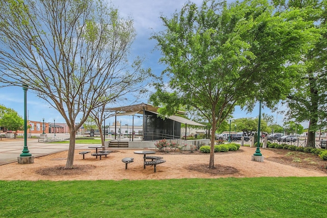 view of community with a lawn