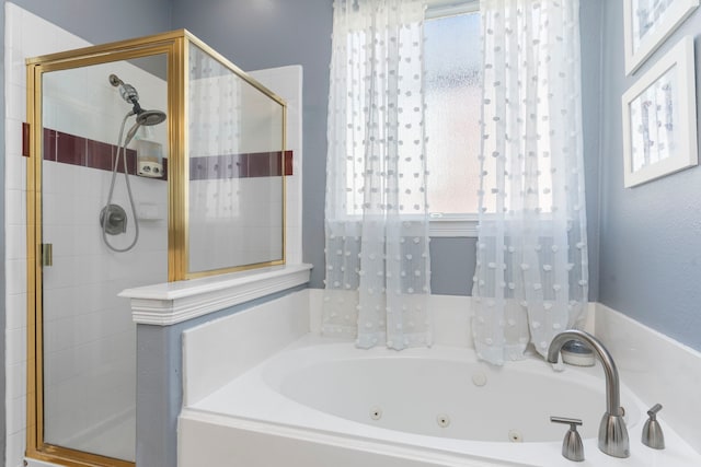 1906 Blue Water Bay Dr, Katy, TX 77494 - bathroom featuring a whirlpool tub and a shower stall