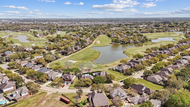 1906 Blue Water Bay Dr, Katy, TX 77494 - birds eye view of property with a residential view, golf course view, and a water view