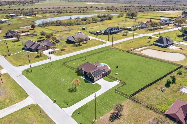 2688 Settlers Way Dr, Sealy, TX 77474 - aerial view featuring a water view and a rural view