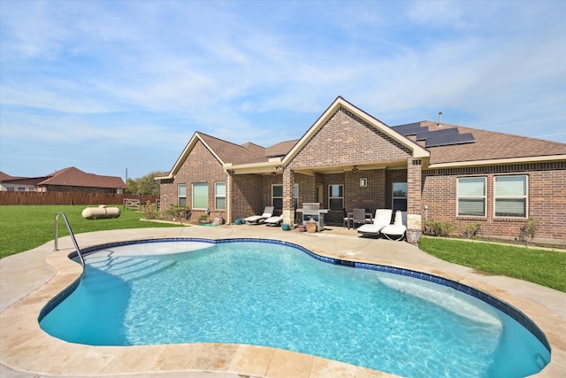2688 Settlers Way Dr, Sealy, TX 77474 - view of pool featuring a patio, fence, a fenced in pool, and a yard