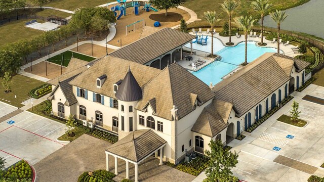 19415 Sorrel Stallion Trl, Tomball, TX 77377 - aerial view of a pool