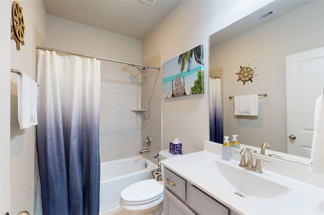 21586 Jordan Pond Rdg, Porter, TX 77365 - full bathroom with toilet, vanity, and shower / bath combo with shower curtain