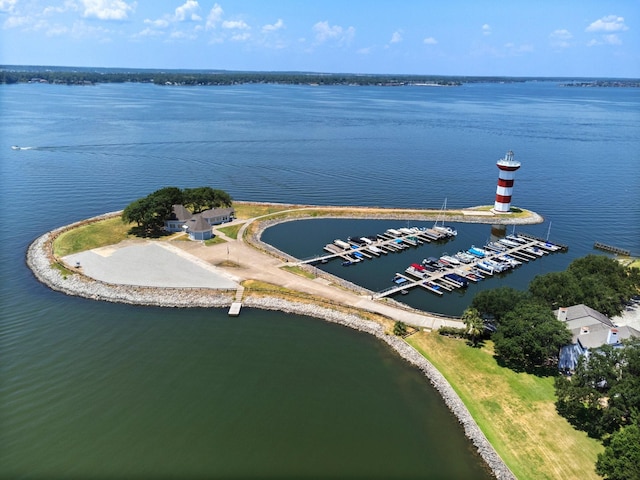 aerial view of a nearby body of water