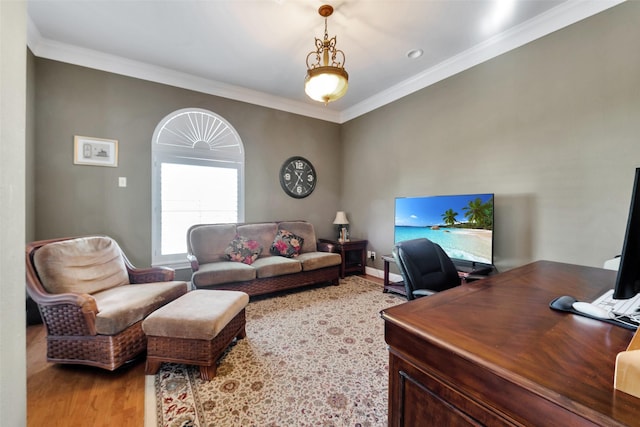 1306 Outrigger, Tiki Island, TX 77554 - office space with light wood-type flooring and ornamental molding