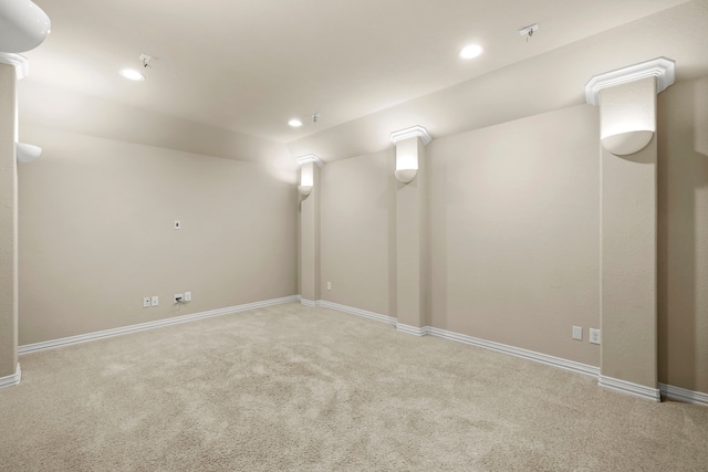 155 Pronghorn Pl, Montgomery, TX 77316 - below grade area with carpet floors, baseboards, and recessed lighting