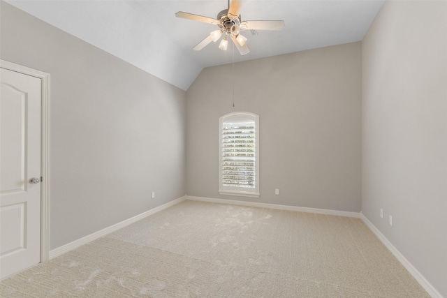17310 Calico Peak Way, Cypress, TX 77433 - spare room with a ceiling fan, carpet flooring, baseboards, and vaulted ceiling