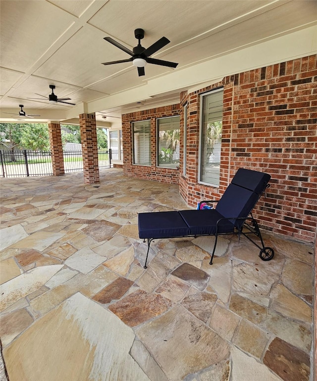 17310 Calico Peak Way, Cypress, TX 77433 - view of patio / terrace with a ceiling fan