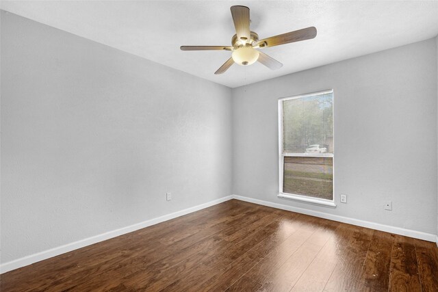 22727 Hawkwood Dr, Spring, TX 77373 - empty room featuring baseboards, ceiling fan, and wood finished floors