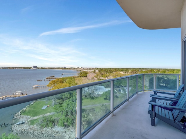 balcony with a water view