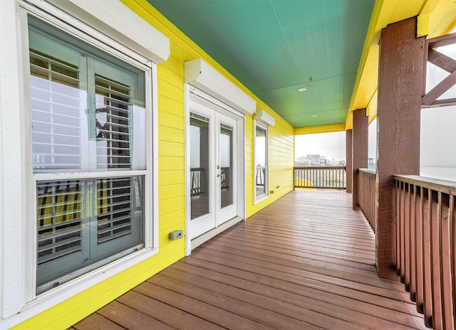 deck with french doors
