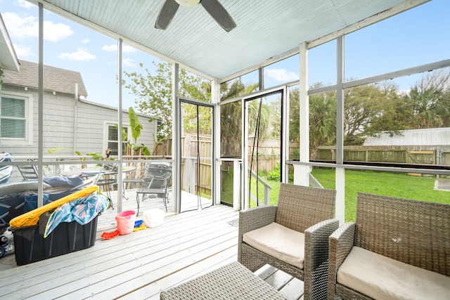 3529 Avenue S, Galveston, TX 77550 - sunroom / solarium with ceiling fan