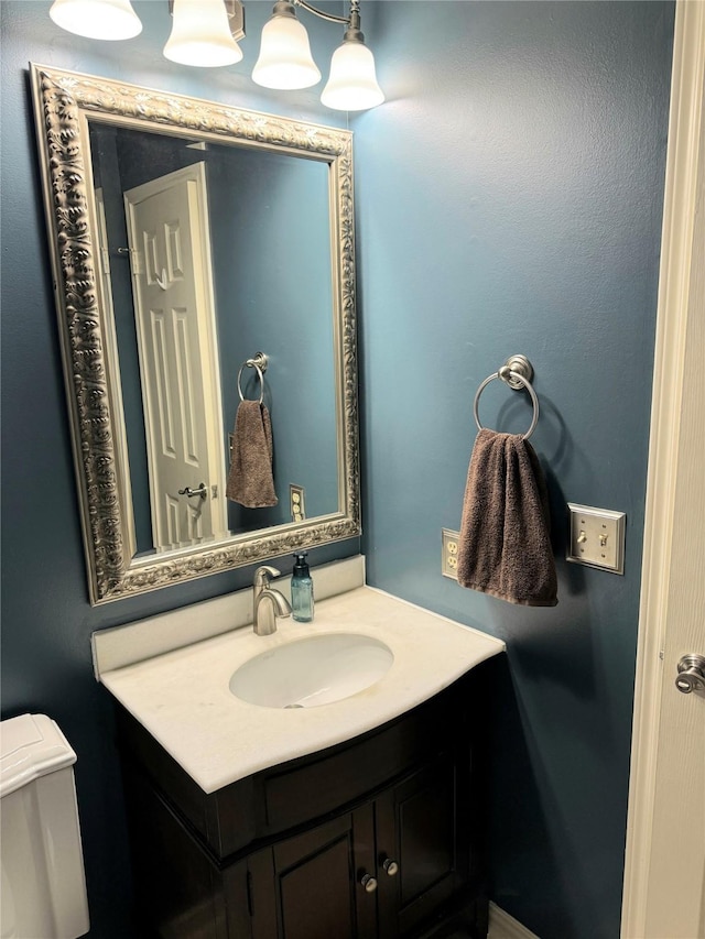 18146 River Sage Dr, Houston, TX 77084 - half bathroom featuring vanity and toilet