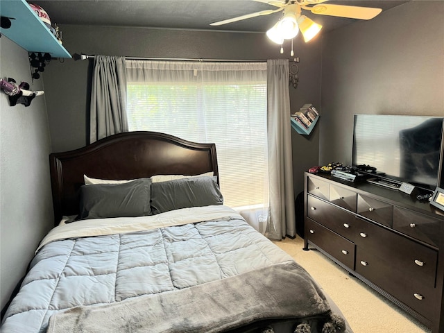 18146 River Sage Dr, Houston, TX 77084 - bedroom featuring light colored carpet and ceiling fan
