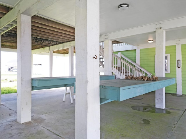 view of patio with stairs