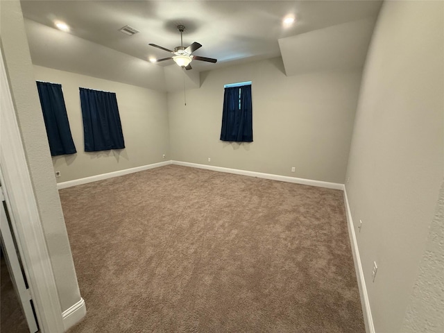 29431 Amber Meadows Ct, Katy, TX 77494 - carpeted spare room featuring baseboards, visible vents, and ceiling fan