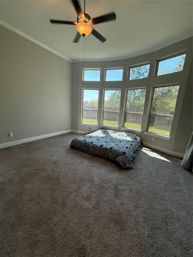 29431 Amber Meadows Ct, Katy, TX 77494 - unfurnished bedroom featuring baseboards, multiple windows, ornamental molding, and carpet