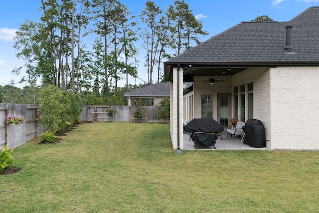 40003 Reef Heron St, Magnolia, TX 77354 - view of yard with ceiling fan and a patio