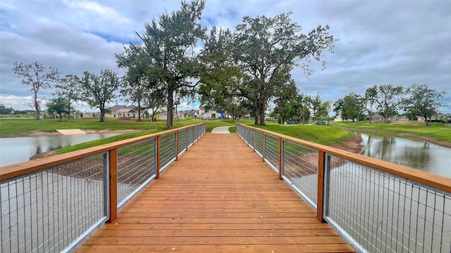 8247 Red Shiner Way, Fulshear, TX 77441 - view of dock featuring a water view and a yard