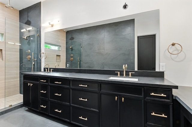 6536 Community Dr, West University Place, TX 77005 - full bathroom with double vanity and a shower stall