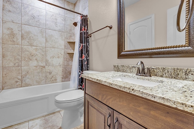 2316 Iron Ridge Ln, Friendswood, TX 77546 - full bath with vanity, toilet, and shower / tub combo with curtain