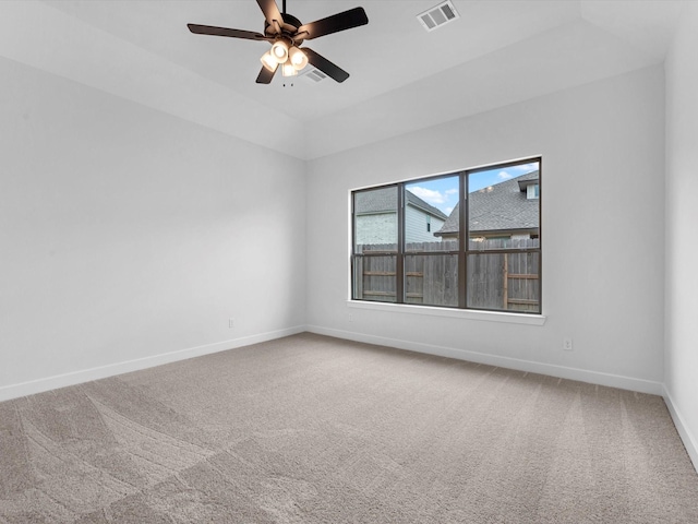 3193 Stingray Cove Dr, Katy, TX 77493 - unfurnished room featuring carpet floors, a ceiling fan, and lofted ceiling