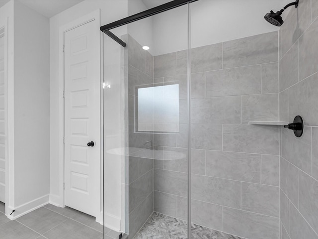 3193 Stingray Cove Dr, Katy, TX 77493 - bathroom with a stall shower and tile patterned floors