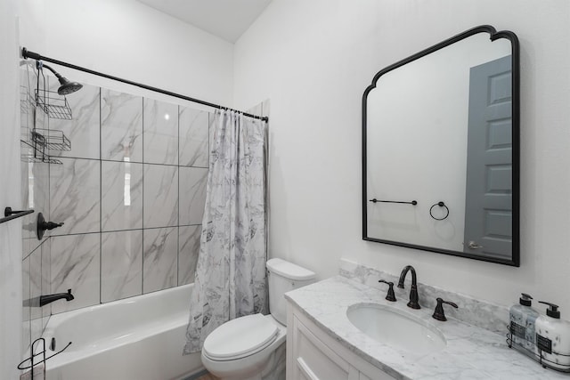 200 Canary St, Point Blank, TX 77364 - bathroom with shower / bathtub combination with curtain, toilet, and vanity