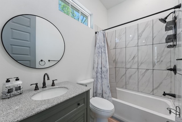 200 Canary St, Point Blank, TX 77364 - bathroom featuring shower / bath combination with curtain, toilet, and vanity