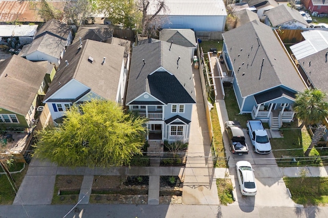 aerial view with a residential view