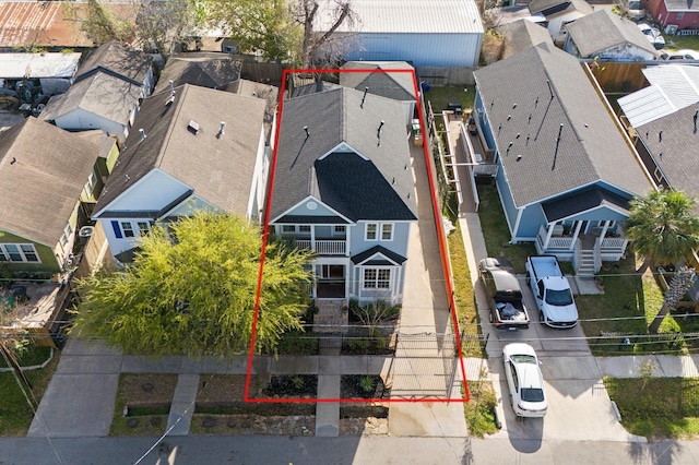 aerial view featuring a residential view