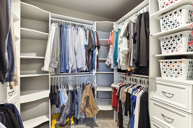 spacious closet with carpet flooring