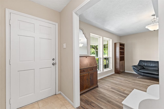 3358 County Road 172, Alvin, TX 77511 - foyer featuring baseboards, light wood-style floors, and a textured ceiling