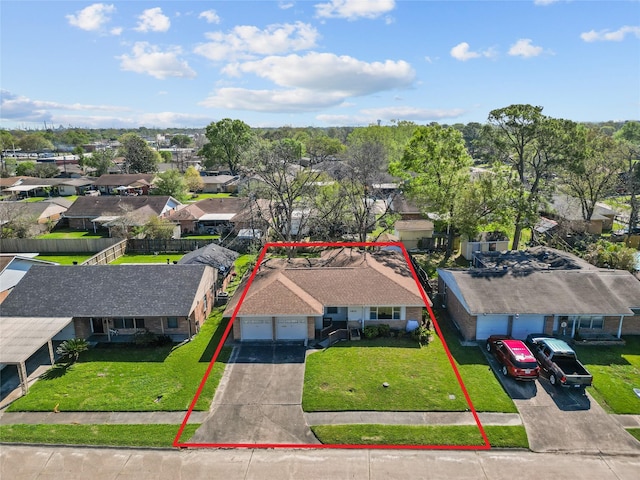 1403 Marlock Ln, Pasadena, TX 77502 - aerial view of residential area featuring property boundaries highlighted