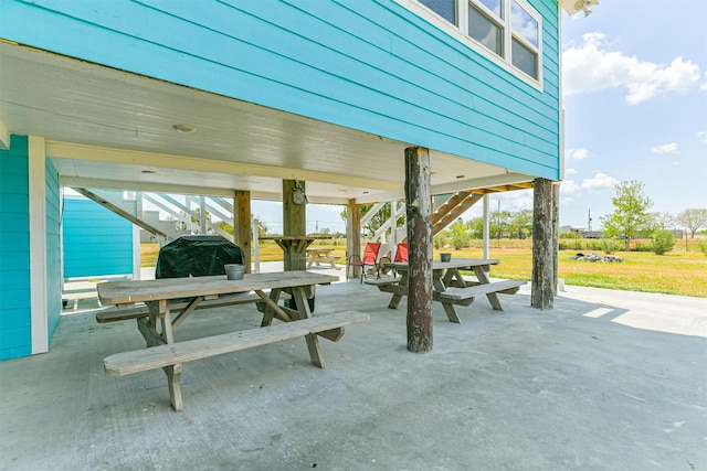 view of patio featuring grilling area