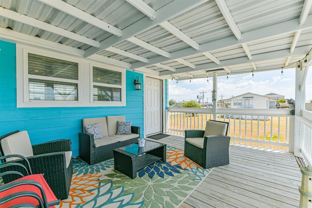 deck with an outdoor living space