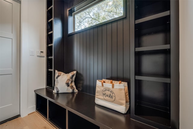mudroom featuring light wood-style flooring