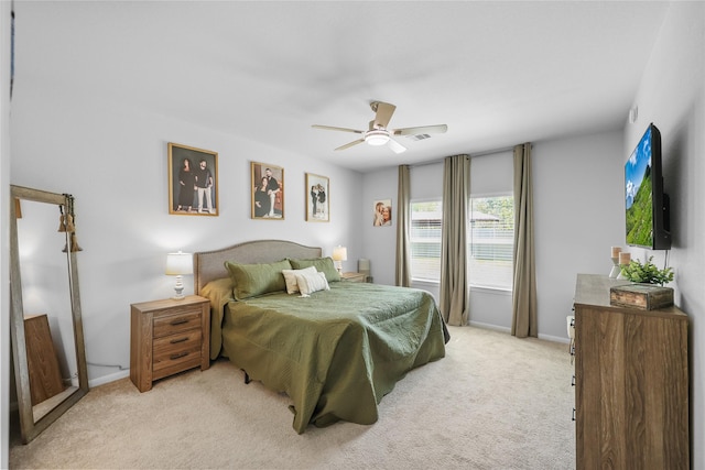 30208 Arnold Branch Dr, Magnolia, TX 77355 - bedroom with baseboards, ceiling fan, and light colored carpet