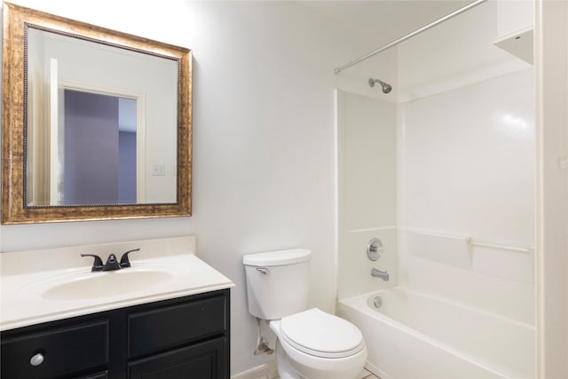 18911 Brownstone Mills Dr, Cypress, TX 77433 - bathroom with toilet, vanity, and shower / bath combination