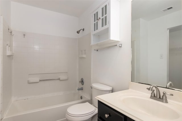 18911 Brownstone Mills Dr, Cypress, TX 77433 - full bathroom featuring vanity, bathing tub / shower combination, and toilet