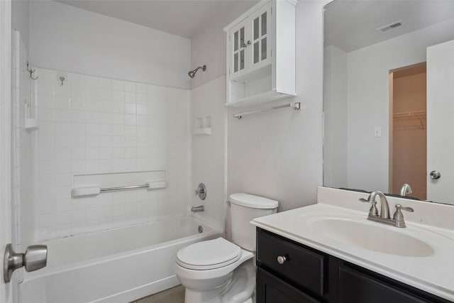 18911 Brownstone Mills Dr, Cypress, TX 77433 - full bathroom featuring vanity, bathing tub / shower combination, and toilet