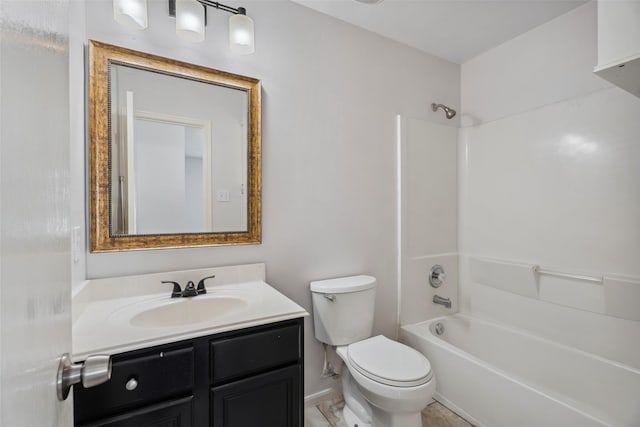 18911 Brownstone Mills Dr, Cypress, TX 77433 - full bath with vanity, toilet,  shower combination, and baseboards
