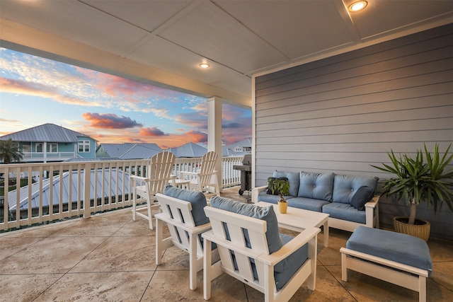 view of patio / terrace featuring an outdoor hangout area