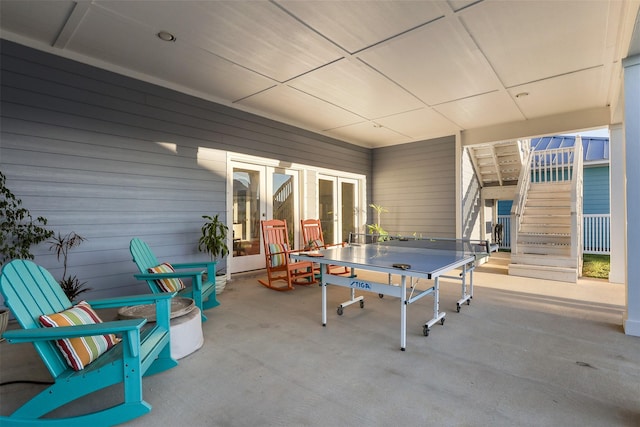 view of patio / terrace with stairway