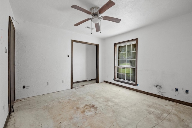 5401 Bayou Dr, Dickinson, TX 77539 - empty room with baseboards, ceiling fan, and visible vents