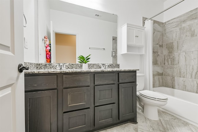 20207 Desert Foal Dr, Tomball, TX 77377 - full bathroom with toilet, double vanity, and shower / bath combo with shower curtain